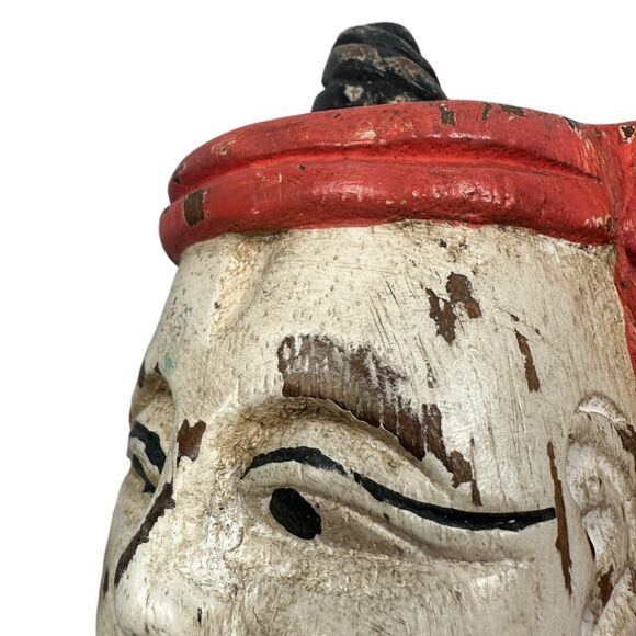 Vintage Asian Thai Hand Carved Wooden Carving Drummer Carving Musician Statue - Picture 11 of 12